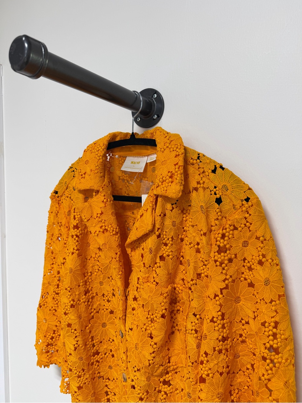 NWT Maeve Anthropologie Mango Daisy Floral Lace Button Down Shirt Jacket S